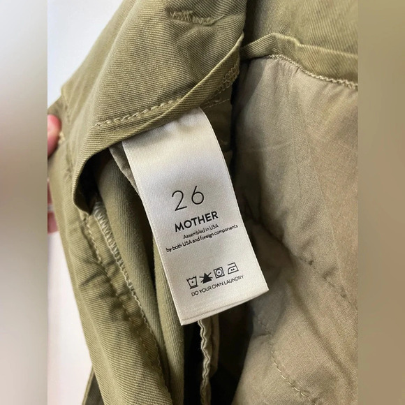 MOTHER||The Greaser Paperbag Pleated Cargo Ankle Pants Size 26 Olive, Worn Once - Picture 5 of 11